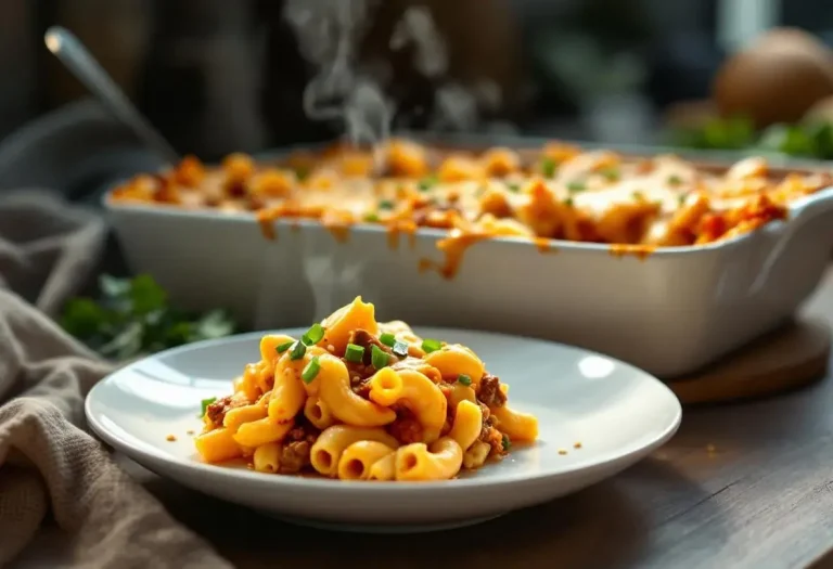 Macaronis gratinés au bœuf et au gochujang