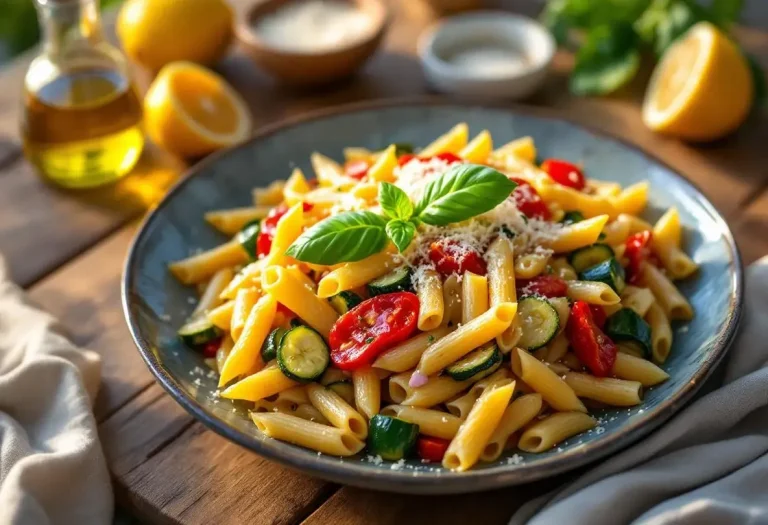 Mezze penne aux courgettes et poivrons : le plat de pâtes d’été express prêt en 20 minutes