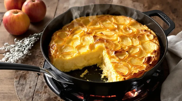 Ce gâteau aux pommes sans four va te sauver (prêt en 10 min à la poêle)