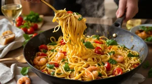 Fini les pâtes aux crevettes sèches : cette sauce au vin blanc et basilic change tout en 15 minutes