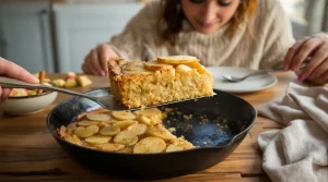 Je prépare ce gâteau aux pommes à la poêle : sans four, rapide, simple et vraiment réconfortant