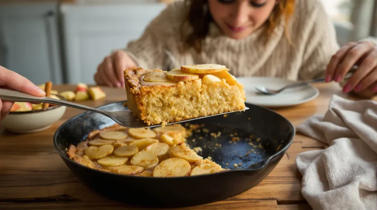 Je prépare ce gâteau aux pommes à la poêle : sans four, rapide, simple et vraiment réconfortant